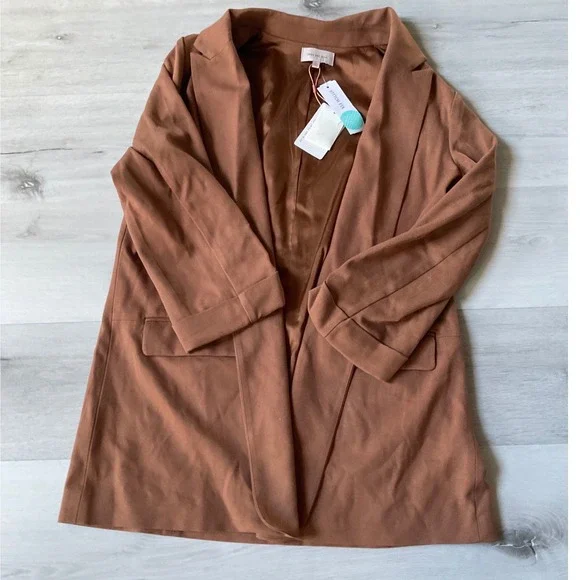 Skies are Blue Women Camel Boyfriend Oversized Blazer XL New With Tags - Picture 4 of 6